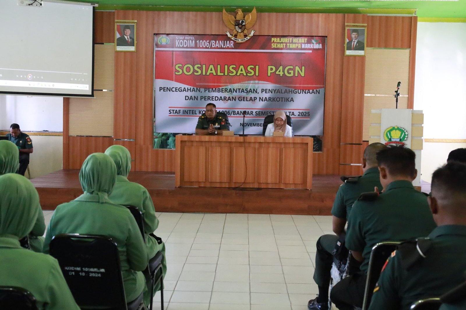 Kodim 1006/Banjar Tegaskan Komitmen Antinarkoba, Gelar Penyuluhan dan Tes Urine P4GN Semester II
