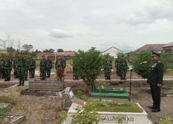 Kodim 1006/Banjar Laksanakan Upacara Persemayaman dan Pemakaman Militer Peltu (Purn) Bani Mardjono