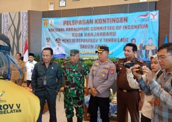 Kodim 1006/Banjar Dukung Semangat Atlet Disabilitas pada Pelepasan Kontingen NPCI Banjarbaru Menuju Peparprov V Tanah Laut 2025