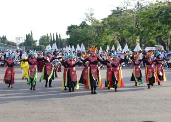 Kodim 1006/Banjar Hadiri Parade Senja dan Upacara Penurunan Bendera Merah Putih di Banjarbaru