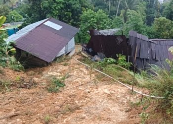Dua Rumah Warga Diterjang Longsor di Sibolga Ilir, Tiga Keluarga Mengungsi