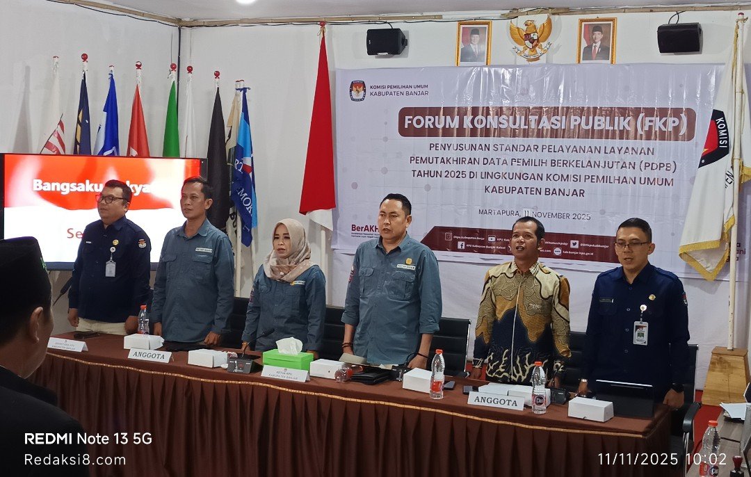 KPU Kabupaten Banjar Gelar Forum Konsultasi Publik Penyusunan Standar Pelayanan Pemutakhiran Data Pemilih Berkelanjutan 2025
