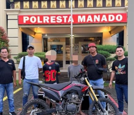 Tim Resmob Bravo Polresta Manado Bekuk Dua Pelaku Curanmor, Motor CRF Rp37 Juta Dijual Rp6 Juta