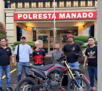 Tim Resmob Bravo Polresta Manado Bekuk Dua Pelaku Curanmor, Motor CRF Rp37 Juta Dijual Rp6 Juta