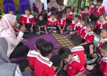 Story Telling Meriahkan Pembelajaran TK Tunas Harapan, Dispersip Tabalong Dorong Literasi Anak Usia Dini