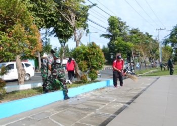 Kodim 1006/Banjar Gelar Karya Bakti di Pasar Bauntung, Wujudkan Lingkungan Bersih pada Hari Juang TNI AD