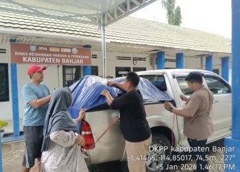 Puluhan Ton Beras Cadangan Digelontorkan, Pemkab Banjar Pastikan Ketersediaan Pangan Warga Terdampak Banjir