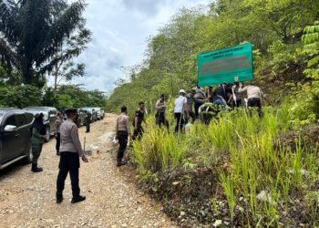 Personel Gabungan Bersama PT AGM Tegaskan Larangan Tambang Ilegal di Galian C Batu Bini