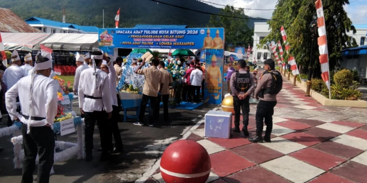 Puluhan Personel Polres Bitung Kawal Ketat Tulude 2026, Budaya Dijaga, Harmoni Terpelihara