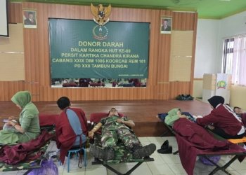 HUT ke-80 Persit KCK, Ratusan Elemen Bersatu Donorkan Darah di Kodim 1006/Banjar