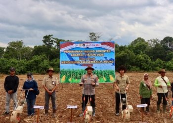 Kapolres Tanah Bumbu Ikuti Zoom Meeting Penanaman Jagung dan Penandatanganan MoU KUR Bersama Kapolri