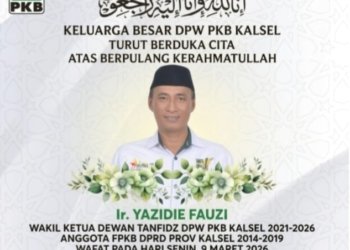 Wakil Ketua I DPRD Tanah Bumbu H. Hasanuddin Sampaikan Belasungkawa atas Wafatnya Ir. Yazidie Fauzi