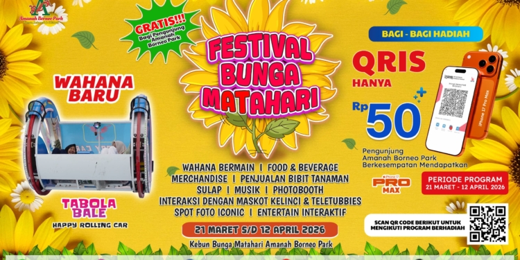 Yuk Cobain Lebaran di Festival Bunga Matahari dan Wahana Baru Tabola Bale di Amanah Borneo Park!