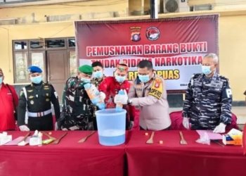 Polres Kapuas Musnahkan 96,46 Gram Sabu Hasil Pengungkapan Kasus Narkotika