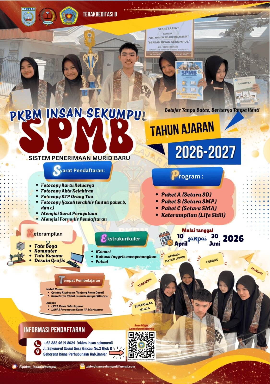 PKBM Insan Sekumpul Buka SPMB 2026–2027, Hadirkan Pendidikan Fleksibel hingga Keterampilan Siap Kerja
