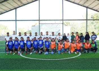 Bangun Komunikasi Positif, Lanal Kotabaru Gelar Friendly Futsal Bersama Insan Pers