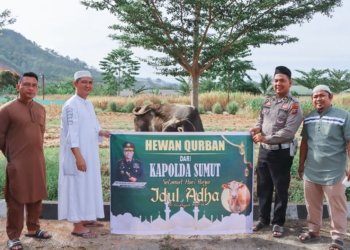 Polres Tapteng Gelar Salat Id dan Sembelih 7 Hewan Kurban pada Iduladha 1447 H
