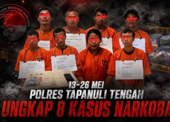 8 Pengedar dan Pengguna Sabu Diamankan Polres Tapteng, Barang Bukti Hampir 18 Gram