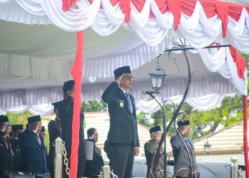 Wabup Balangan Pimpin Upacara Peringatan HUT ke-77 Proklamasi Gubernur Tentara ALRI Divisi IV