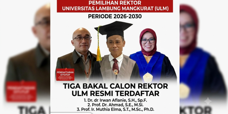 Pendaftaran Resmi Ditutup! Ini 3 Profil Bakal Calon Rektor ULM Periode 2026–2030