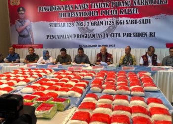 Polda Kalsel Sita 128,7 Kilogram Sabu, Lima Kurir Jaringan Lintas Provinsi Ditangkap