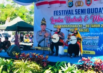 Polda Kalsel Gelar Festival Madihin dan Hadrah, Ratusan Seniman Meriahkan Hari Bhayangkara ke-80