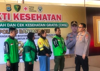 Ojol Banjarbaru Ikut Donor Darah di Hari Bhayangkara, Hamidi: Kami Siap Jadi Mitra Polri