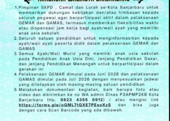 Banjarbaru Gaungkan GEMAR dan GAMAS, Ajak Ayah Lebih Aktif dalam Pendidikan Anak