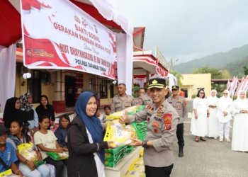 Hari Bhayangkara ke-80, Polres Tapteng Gelar Gerakan Pangan Murah untuk 250 Warga