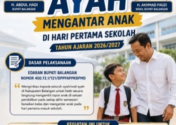 Gerakan Ayah Mengantar Anak ke Sekolah, Pemkab Balangan Ajak Orang Tua Bangun Karakter Anak Sejak Hari Pertama Masuk Sekolah