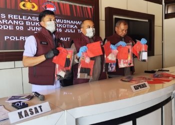 Ratusan Gram Sabu Senilai Rp350 Juta di Tala Dimusnahkan