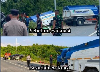 Stiker Identitas Mobil Tangki Penabarak Mahasiswa KKN di Jalan By Pass Batulicin-Banjarbaru Mendadak Hilang Saat Evakuasi