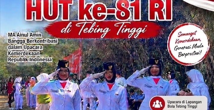 Srikandi MA Ainul Amin Kinclong di Balik Khidmatnya Pengibaran Merah Putih di Tebing Tinggi