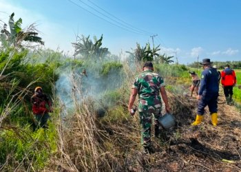 Kodim 1022 Tanbu Bersama Tim Gabungan Jinakkan Karhutla di Kusan Hilir