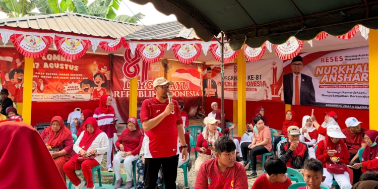 Reses Terakhir Nurkhalis Dikemas Berbeda, Warga Loktabat Selatan Diajak Sehat dan Rayakan Kemerdekaan