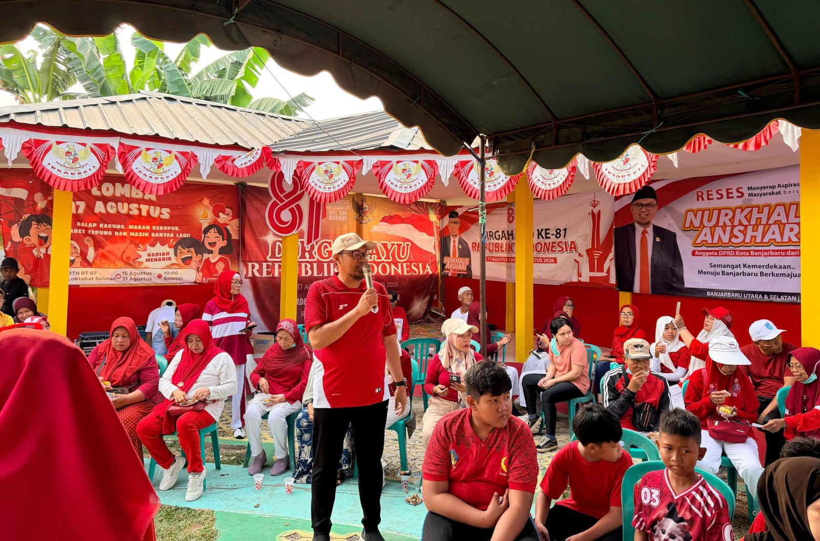 Reses Terakhir Nurkhalis Dikemas Berbeda, Warga Loktabat Selatan Diajak Sehat dan Rayakan Kemerdekaan