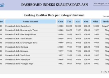 Digitalisasi ASN Kian Terakselerasi, Skor IKADA Sempurna Banjarbaru Permudah Layanan Karier Pegawai