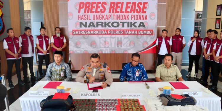 Polres Tanah Bumbu Sita 271 Gram Sabu, Puluhan Ekstasi dan 20.155 Butir Obat Mengandung Carisoprodol