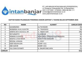 Bayar Tagihan Air 12 Bulan, Pelanggan PTAM Intan Banjar Bisa Dapat Gratis 1 Bulan
