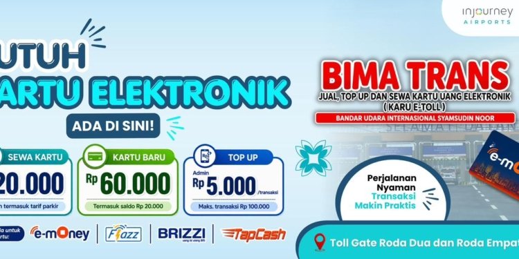 Bandara Internasional Syamsudin Noor Siapkan Layanan Top-Up Kartu Elektronik
