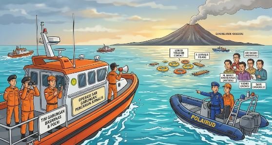 Hilang Kontak di Selat Sunda, Tim Gabungan Sisir Perairan Banten Cari Rombongan Jurnalis