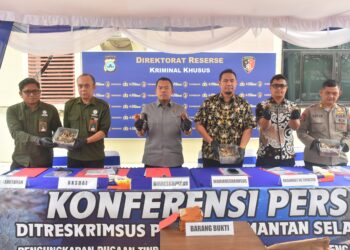 Polda Kalsel Gagalkan Penyelundupan 57,8 Kg Sisik Trenggiling dan 90 Gram Paruh Burung Rangkong
