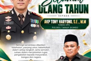 Wakil Ketua I DPRD Tanbu, H. Hasanuddin Beri Ucapan Selamat Ulang Tahun Kepada AKP Tony Haryono