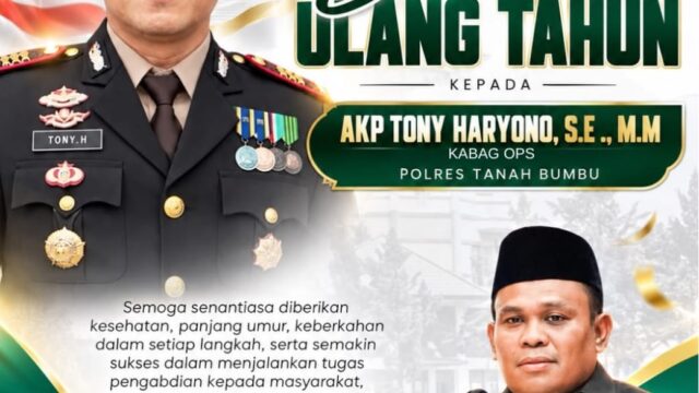 Wakil Ketua I DPRD Tanbu, H. Hasanuddin Beri Ucapan Selamat Ulang Tahun Kepada AKP Tony Haryono