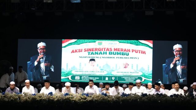 Bupati Tanah Bumbu, Andi Rudi Latif Hadiri ‘Ngopi Bareng’ dan Tablig Akbar di Aksi Sinergitas Merah Putih di Angsana