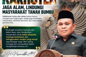 Waspada Karhutla, Wakil Ketua I DPRD Tanah Bumbu Ajak Warga Gunakan Masker