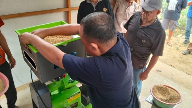 PLN Kalselteng Bekali Petani Penggunaan Mesin Penggilingan Padi Listrik