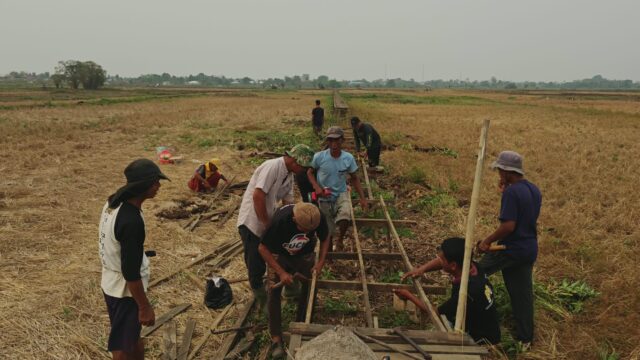 Jembatan Tani Roboh Diterjang Banjir, Warga Tambak Baru Ulu Gotong Royong Lakukan Perbaikan